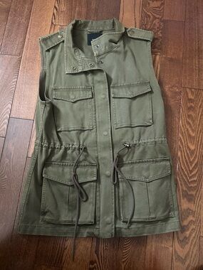 Talula Military-Inspired Olive Utility Jacket Vest
